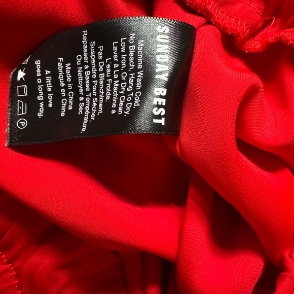 Red Chiffon Shorts - Picture 2 of 4